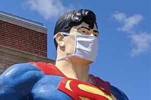 超人面对疫情也必须戴口罩 美国伊利诺伊州防疫新招